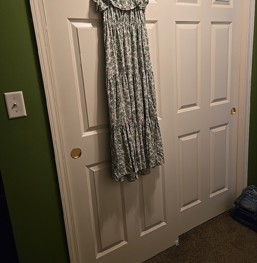 J Crew Green and White Floral Tiered Maxi Dress - Picture 5 of 5